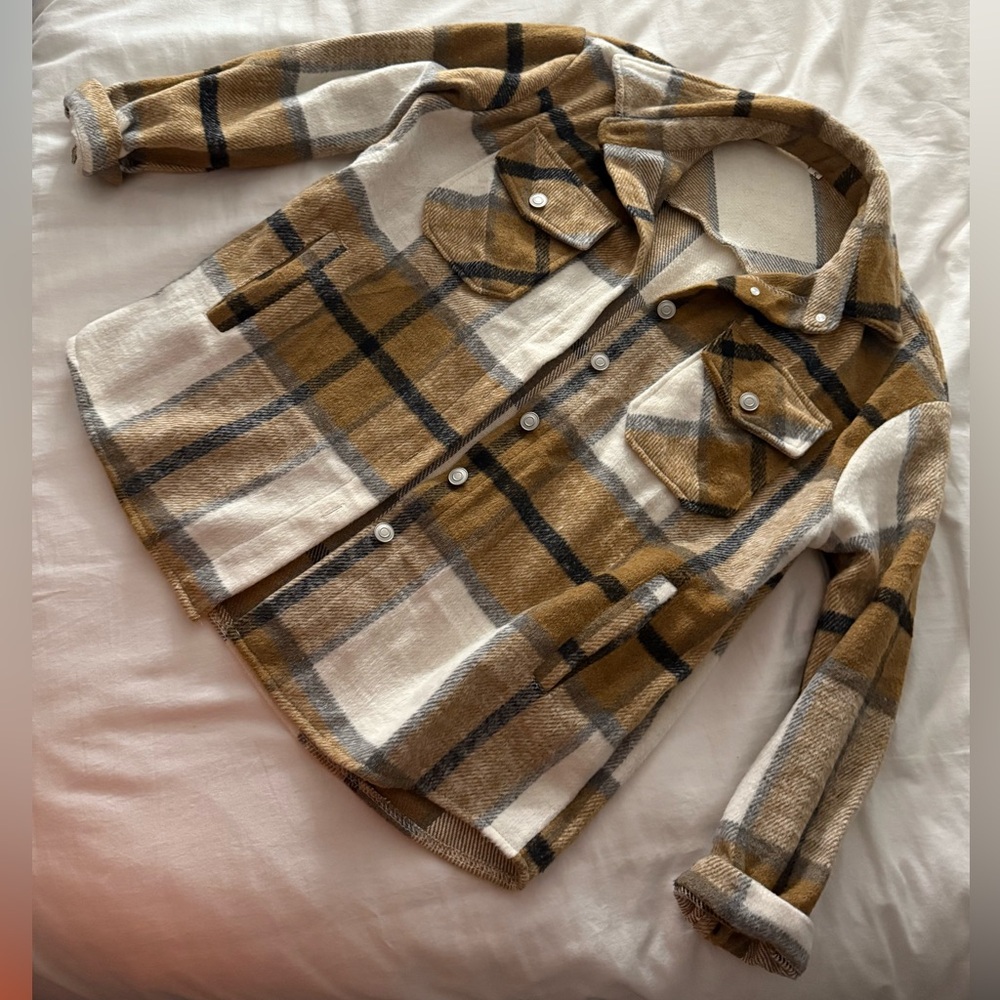 Plaid Button-Up Jacket